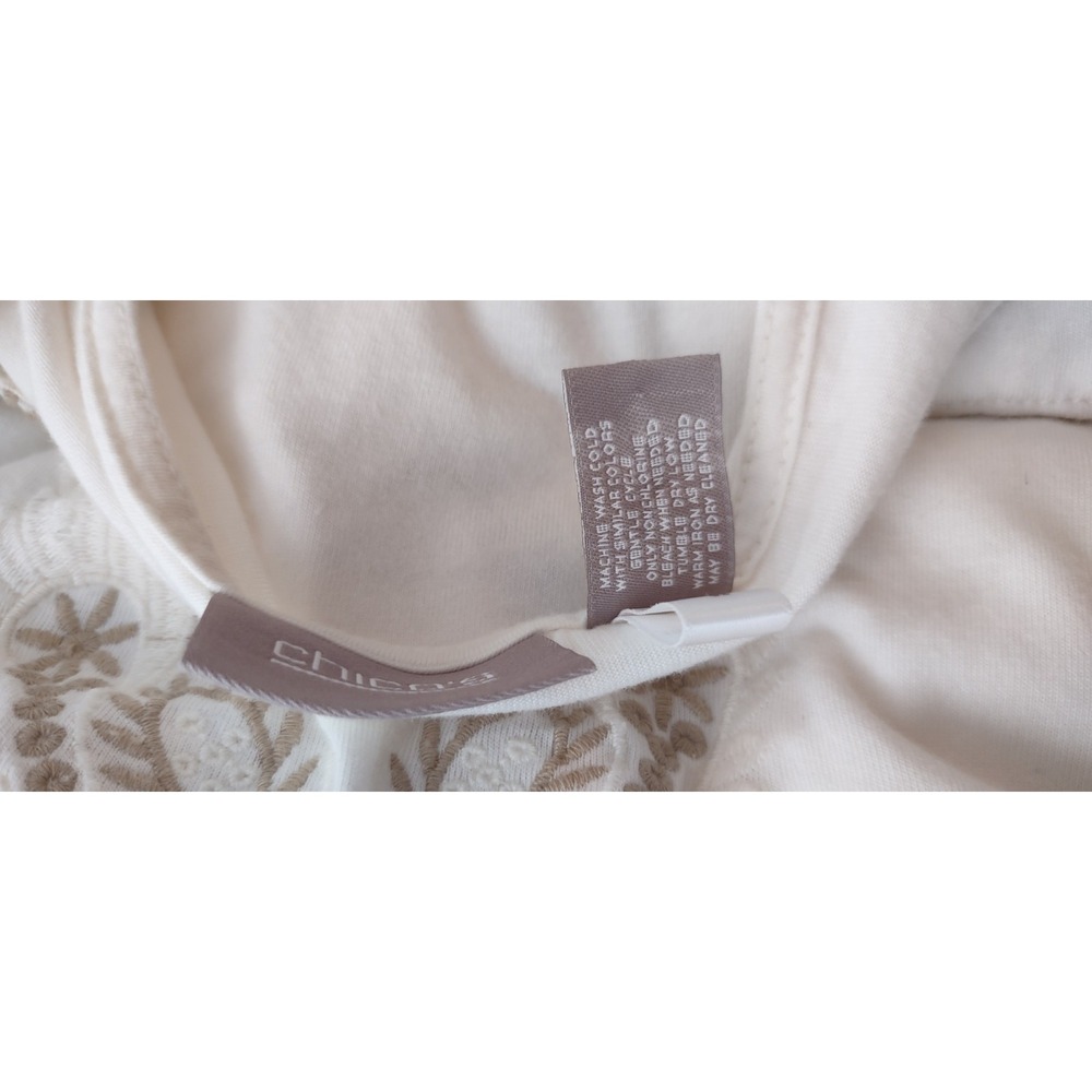 Chico's SZ 2 BohoChic, Poetcore, ModernRomance, RusticChic, Cottagecore Ivory - Picture 4 of 6
